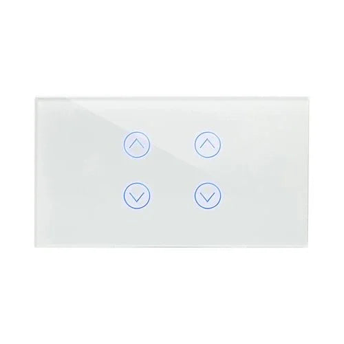 מתג טאץ' חכם ל-2 תריסים זכוכית לבנה 4 מודול ZIGBEE - אור שי סיטונאות חשמל בע״מ